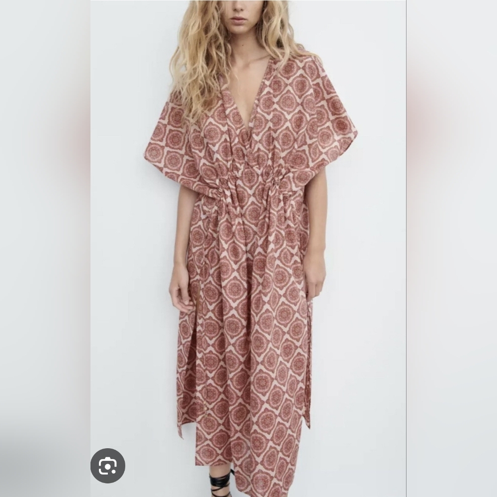 ZARA KAFTAN With CINCH ties on the front XS NWT